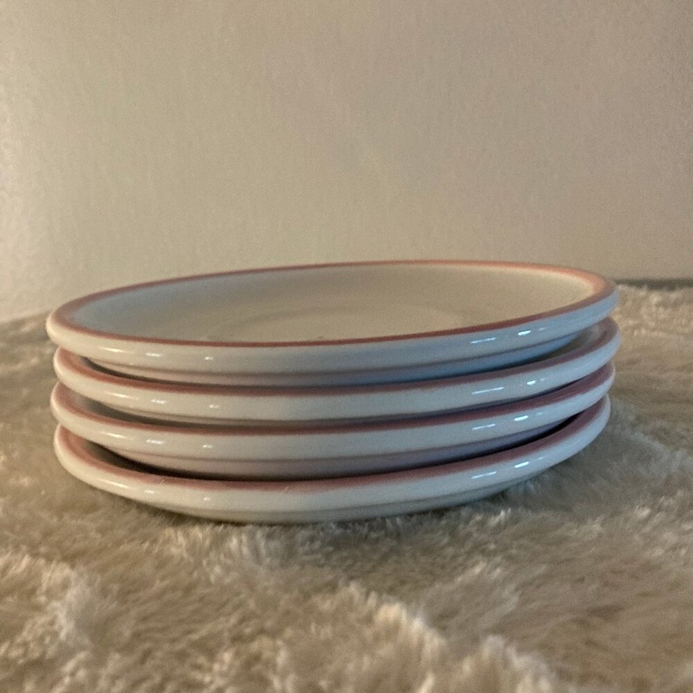Caleca "Pink Garland" Italian Hand Painted 6" Replacement Saucers Set of (4)